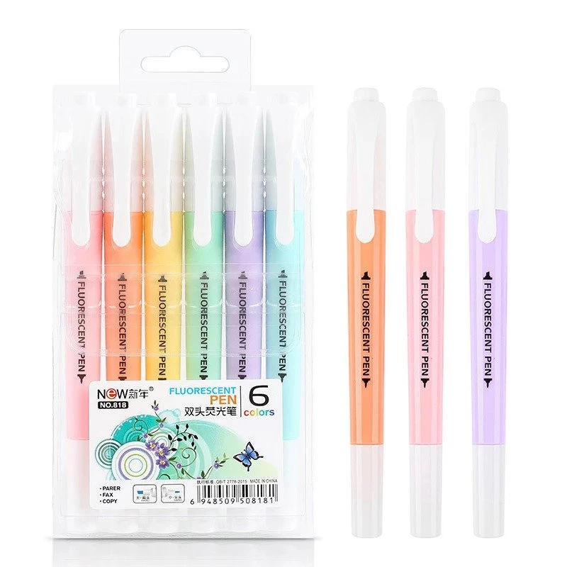 Set 6 bucăți pix fluorescent iluminator dublu Ma