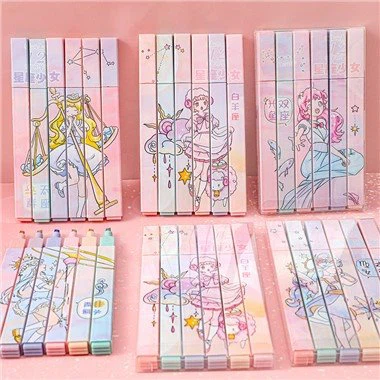 6 buc. Evidențiatoare Constellation Pastel Cute